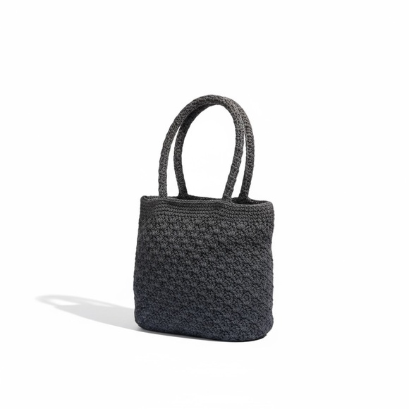 Express Paris 𖣴 Top Handle Woven Crochet Mini Handbag Bag 𖤗 Espresso Brown 𖤗 - Picture 15 of 16